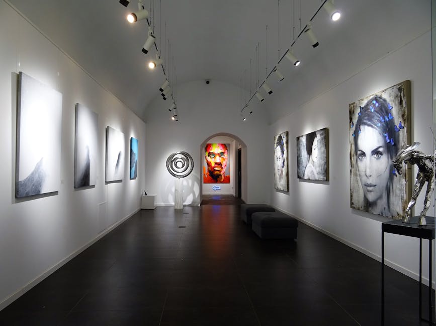 Sala de galería de arte contemporáneo