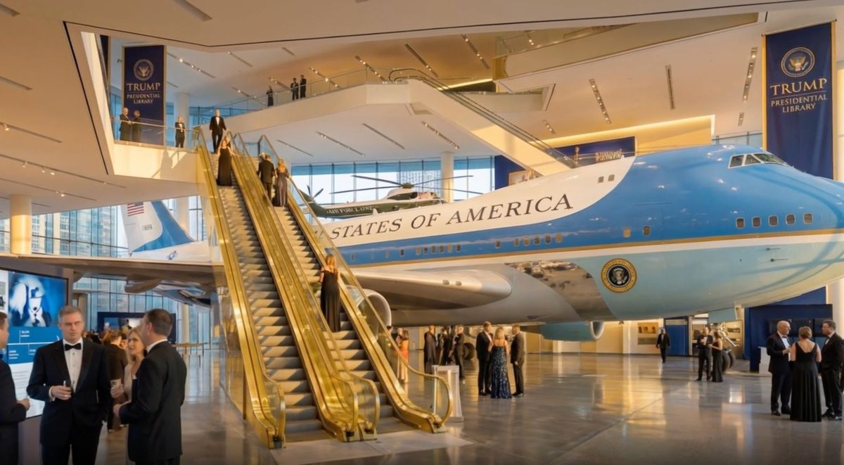 Réplica del Air Force One en el lobby